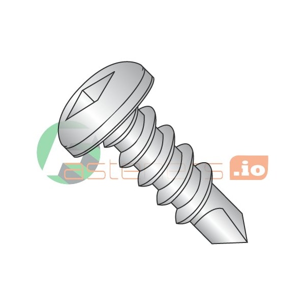 Newport Fasteners Self-Drilling Screw, #14 x 3/4 in, 18-8 Stainless Steel Pan Head Square Drive, 1500 PK 168468 - main